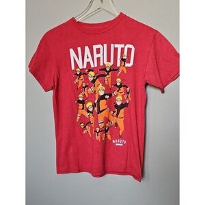 Naruto Shippuden Collection Red Heather Graphic T-Shirt Kids Size Medium M